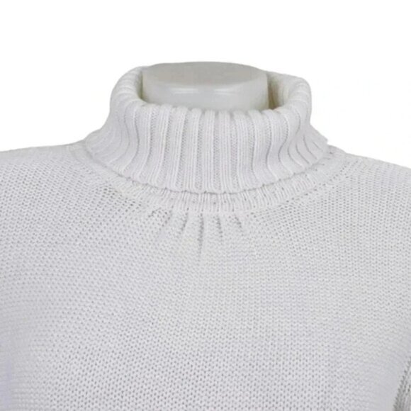 J Jill Turtleneck Knit  Sweater White Long Sleeve Size Medium - Picture 2 of 12